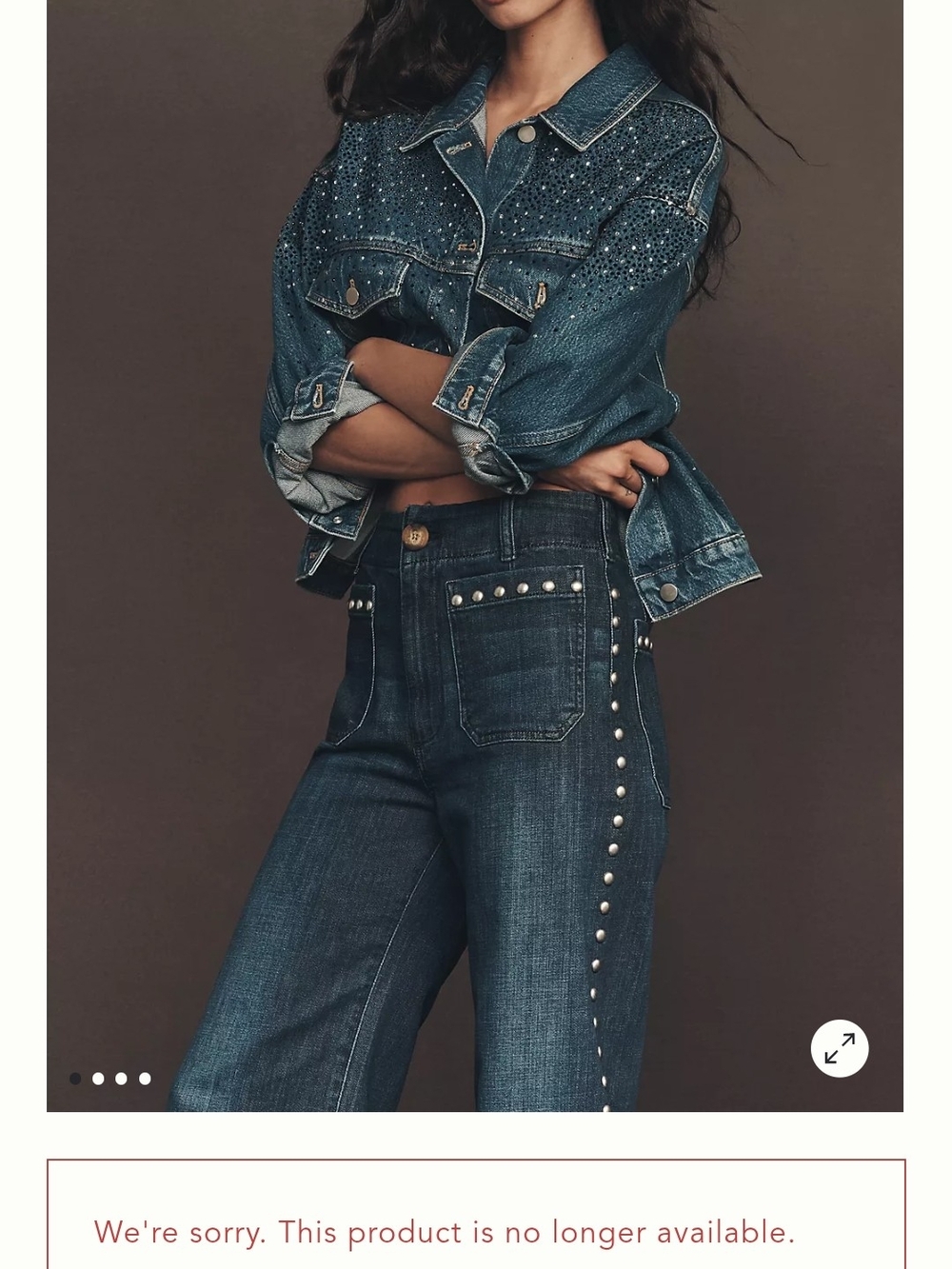 Anthro Maeve Cropped Colette Metal Stud Detailing NWT - Picture 11 of 12